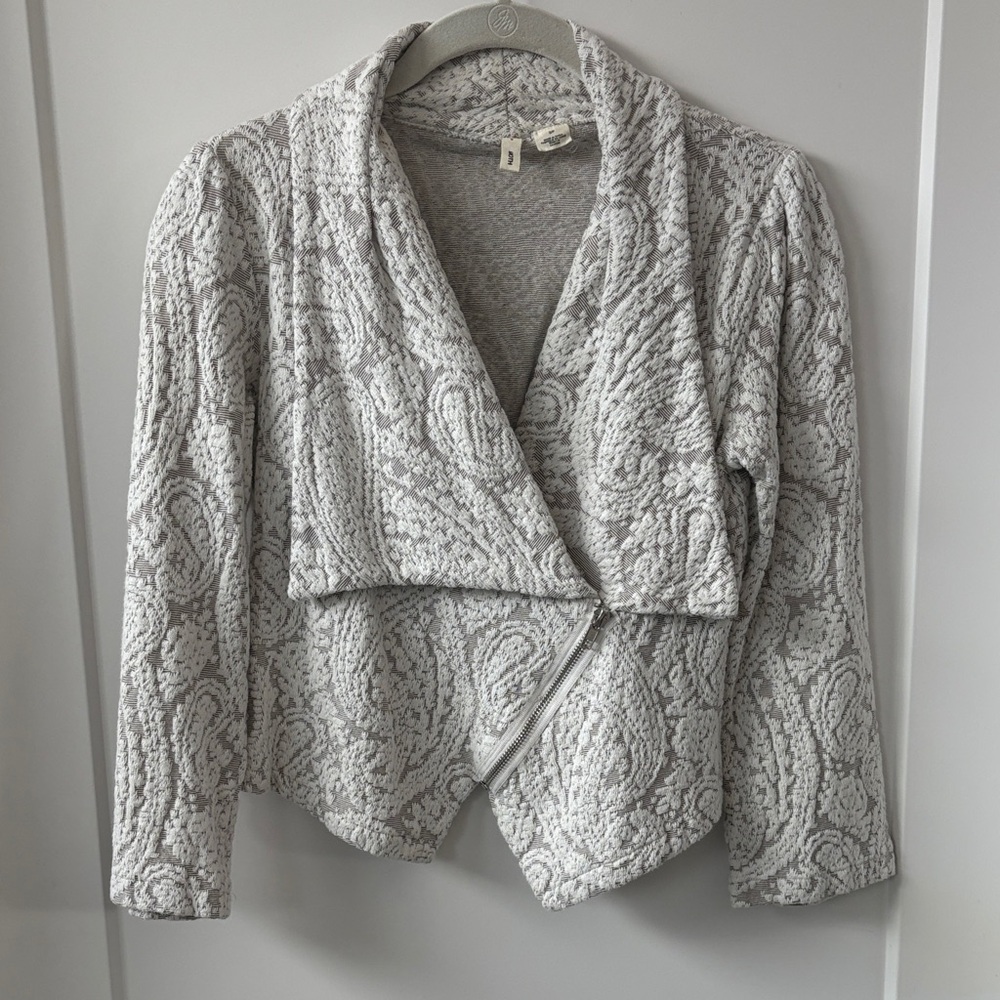 Anthropologie Moth Textured Knit Moto Jacket